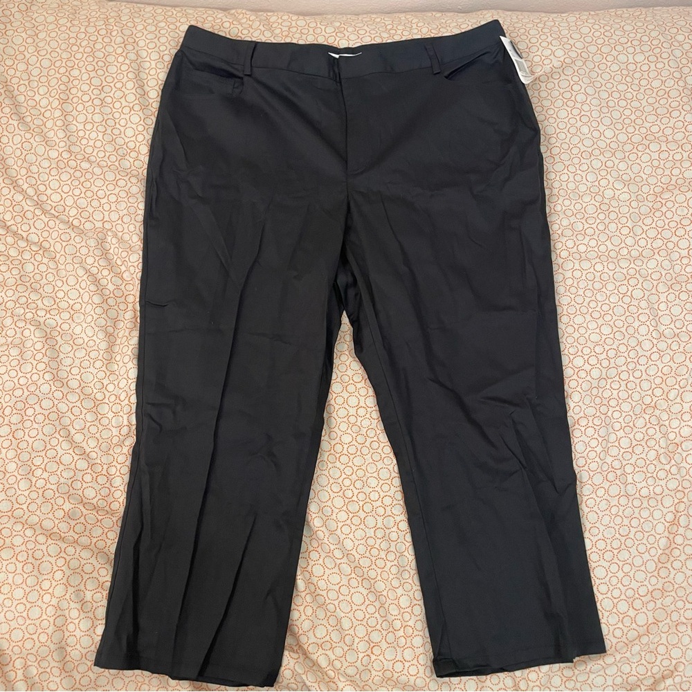 Villager Sport by Liz Claiborne Cotton Black Pants Size 18